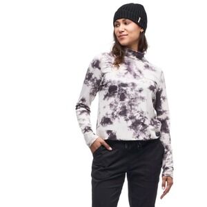 Indyeva Baris Top Womens Medium Winter Cloud Tie Dye Long Sleeve Mock-Neck Shirt